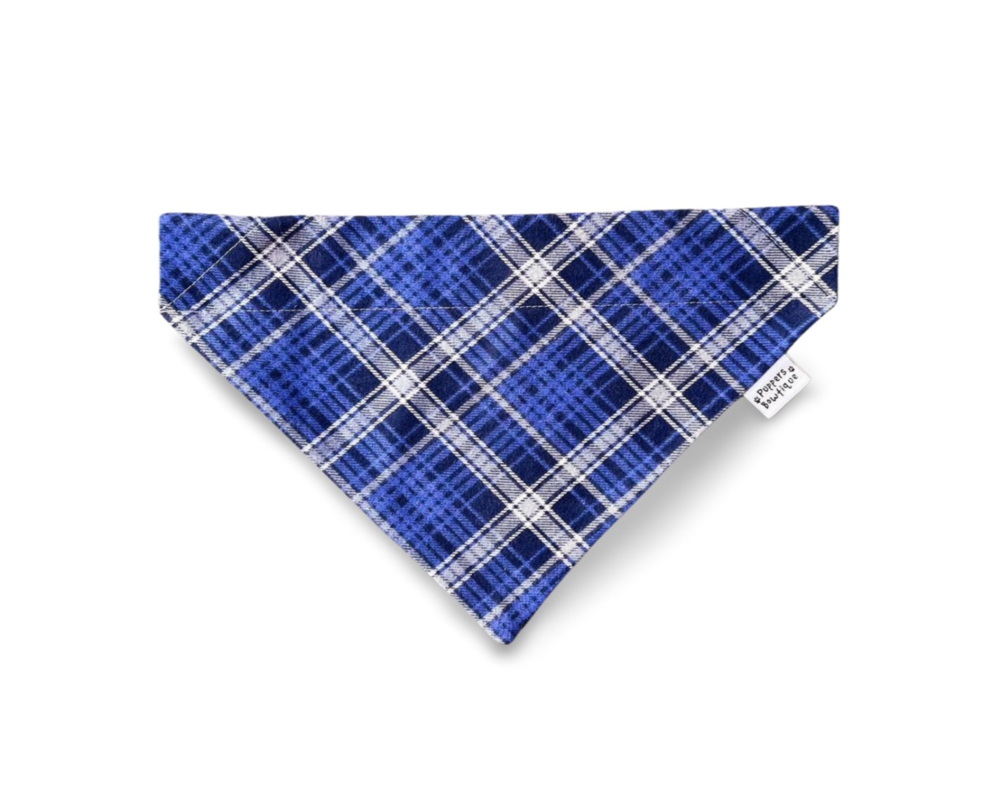 Over the Collar Blue Plaid Dog Bandana - Puppers Bowtique