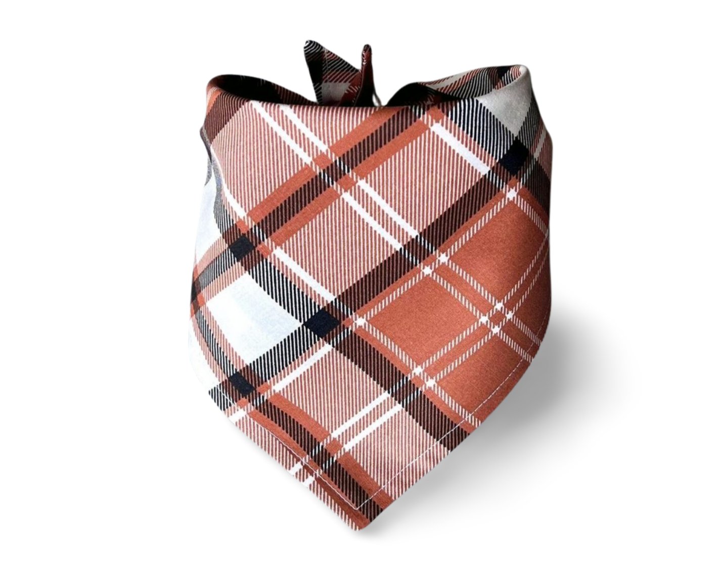 Snap On Brown, Cream Harvest Fall Plaid Dog Bandana - Puppers Bowtique