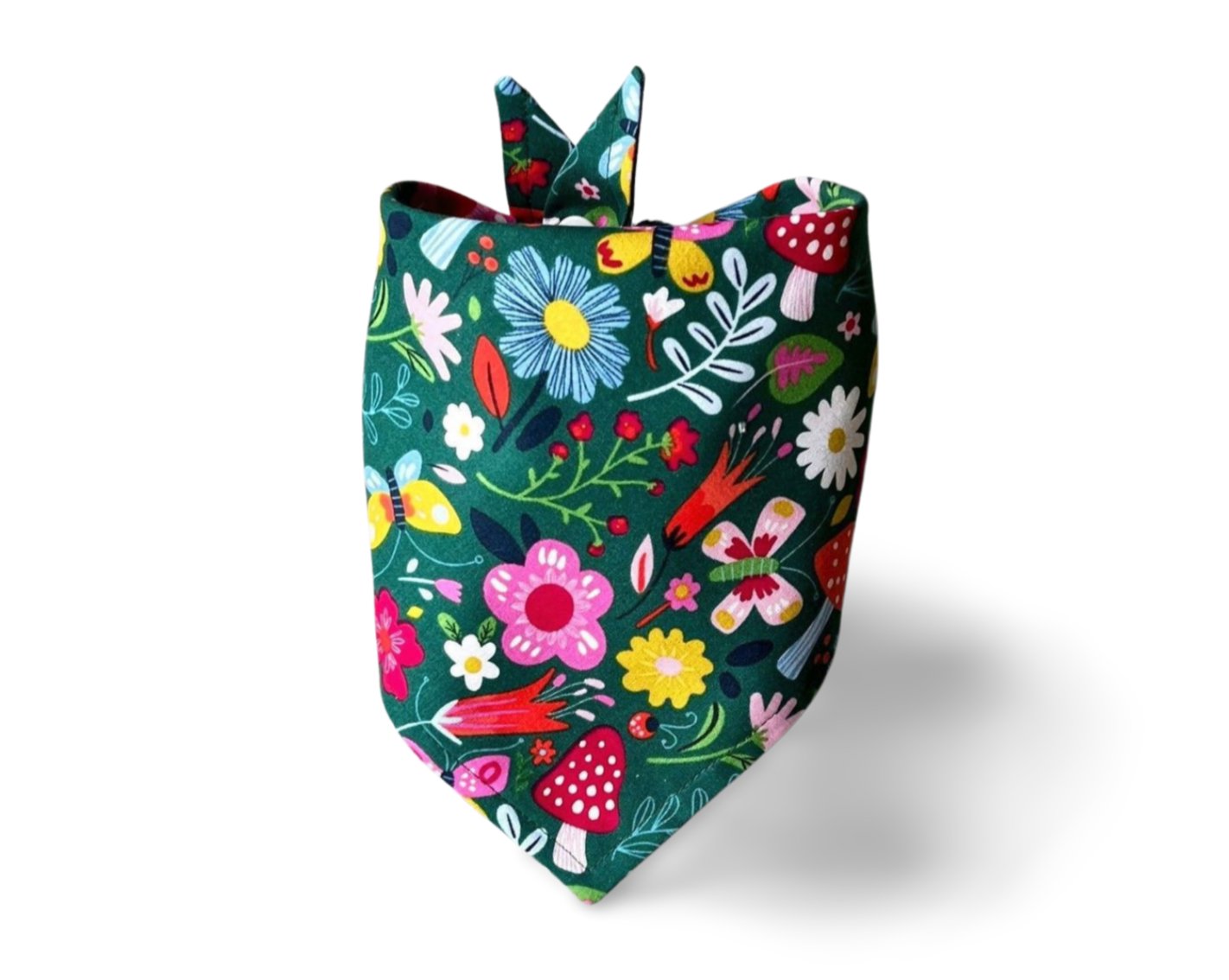 Snap On Mushroom Floral Dog Bandana - Puppers Bowtique