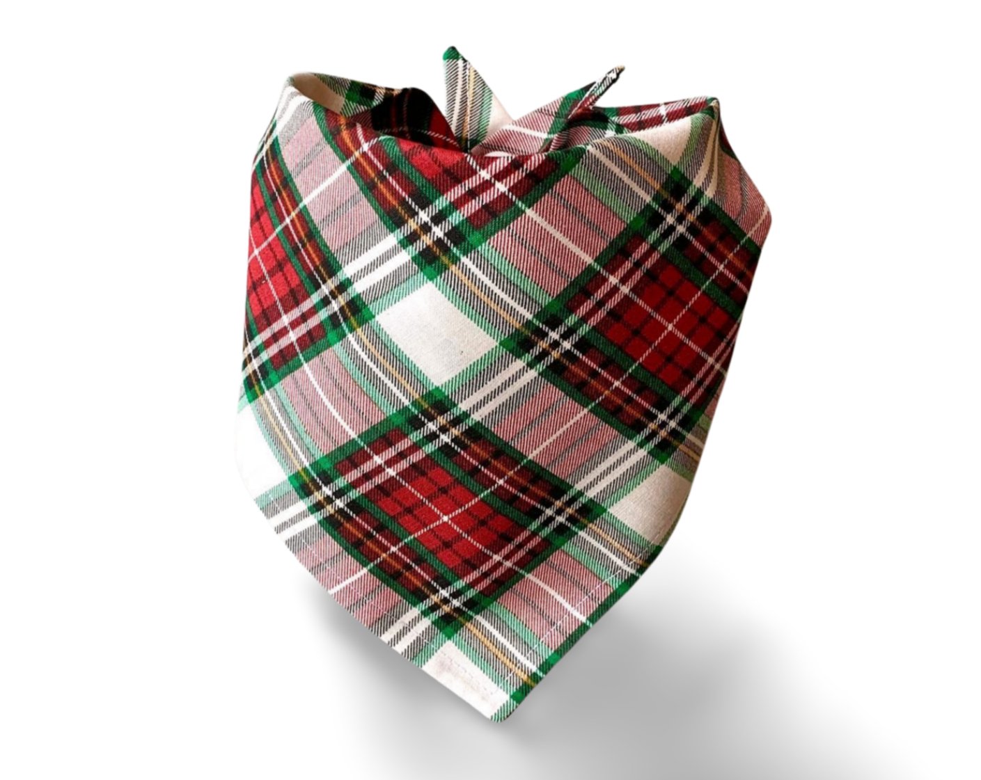 Snap On Night Before Christmas Plaid Dog Bandana - Puppers Bowtique
