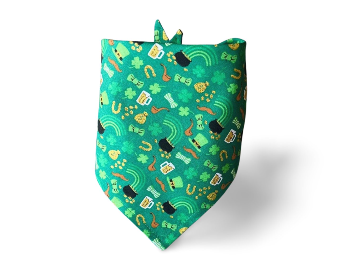 Snap On Glitter Pot of Gold St. Patrick's Day Dog Bandana - Puppers Bowtique