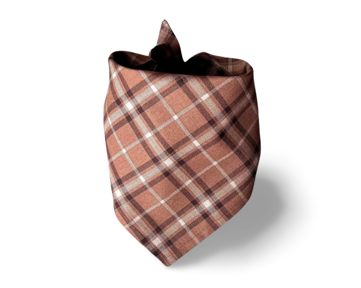 Snap On Toffee Plaid Dog Bandana - Puppers Bowtique