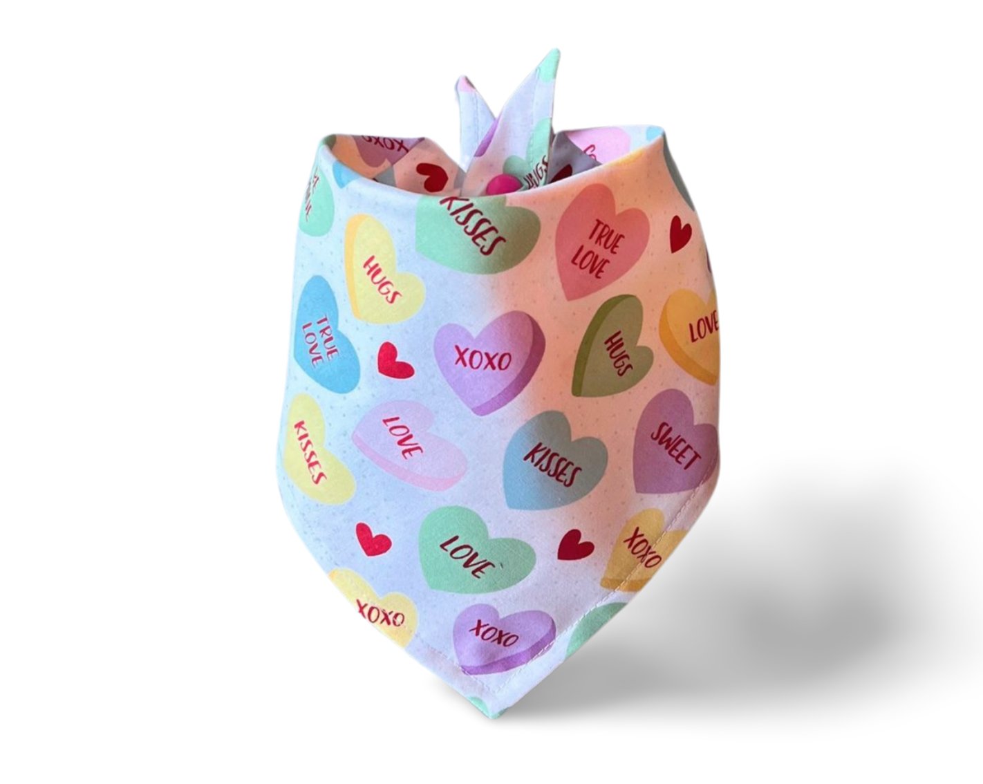 Snap On Valentine's Conversation Hearts Dog Bandana - Puppers Bowtique