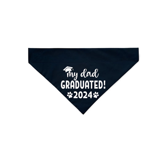 My Dad Graduated Dog Bandana - Puppers Bowtique