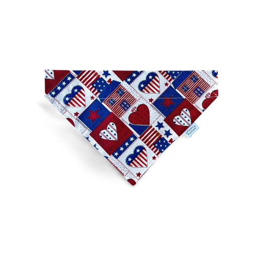 Over the Collar Americana Patchwork Dog Bandana - Puppers Bowtique