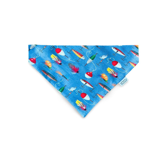 Over the Collar Fishing Lures & Bobbers Dog Bandana - Puppers Bowtique