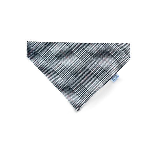 Over the Collar Glen Plaid Black & White Dog Bandana - Puppers Bowtique