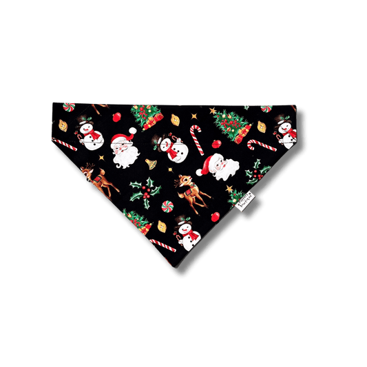 Over the Collar Vintage Christmas Dog Bandana - Puppers Bowtique