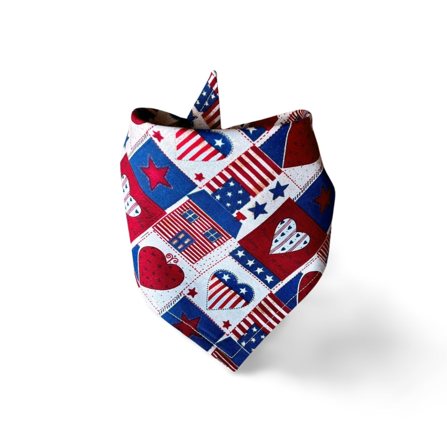 Snap On Americana Patchwork Dog Bandana - Puppers Bowtique