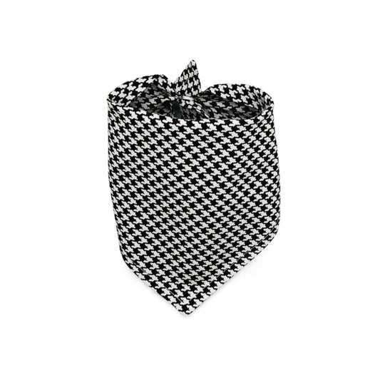 Snap On Black & White Houndstooth Dog Bandana - Puppers Bowtique