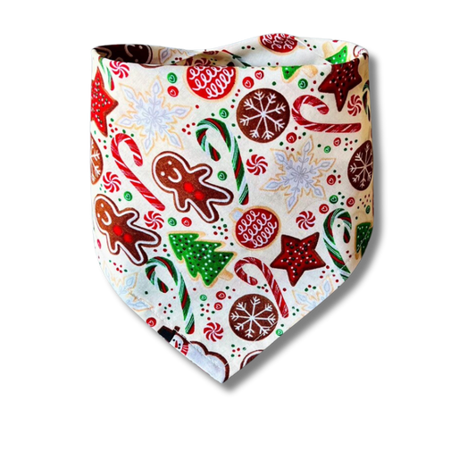 Snap On Christmas Cookies Dog Bandana - Puppers Bowtique