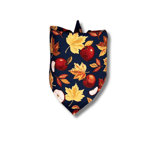 Snap On Fall Apples & Leaves Dog Bandana - Puppers Bowtique