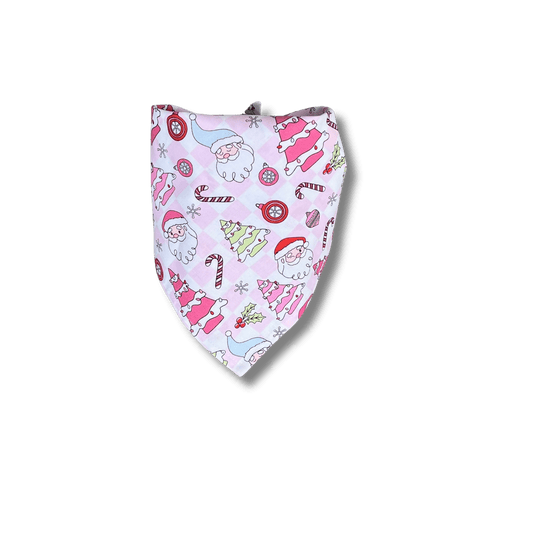 Snap On Pink Christmas Dog Bandana - Puppers Bowtique