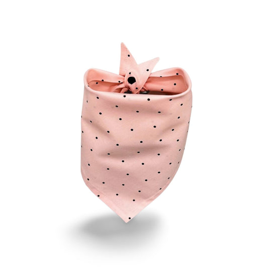 Snap On Pink With Black Spots Dog Bandana - Puppers Bowtique