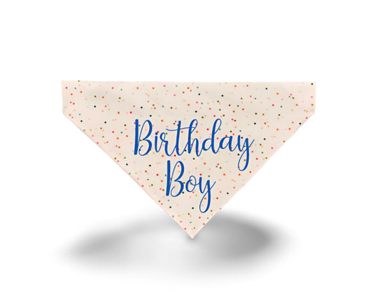 Birthday Boy Dog Bandana, Over the Collar Dog Bandana, Custom Dog Bandana, Happy Birthday Dog Bandana - Puppers Bowtique
