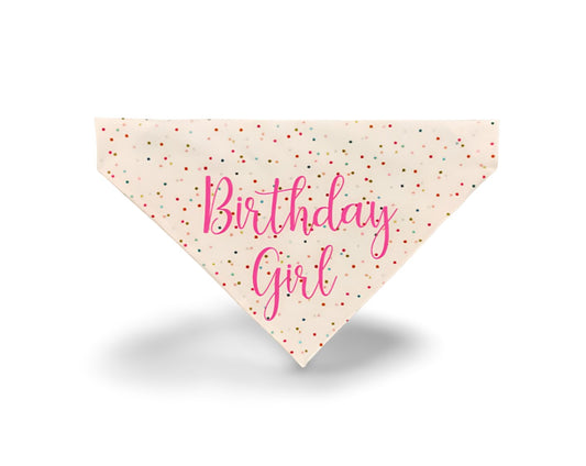 Over the Collar Birthday Girl Dog Bandana - Puppers Bowtique