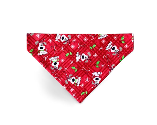 Over the Collar Christmas Tossed Pups Dog Bandana - Puppers Bowtique