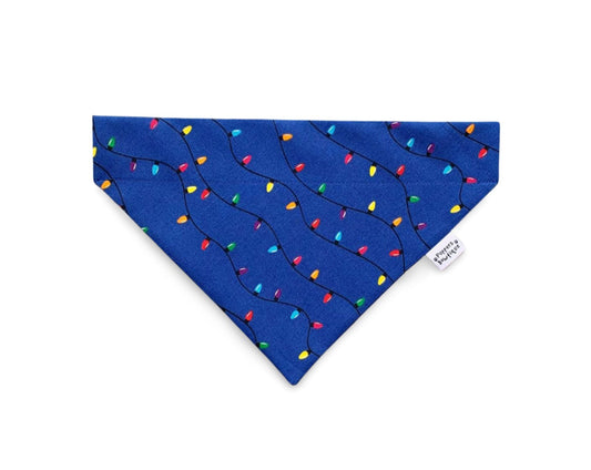 Over the Collar Christmas Lights Dog Bandana - Puppers Bowtique
