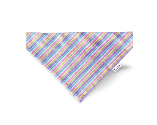 Over the CollarEaster Pastel Plaid Glitter Dog Bandana - Puppers Bowtique