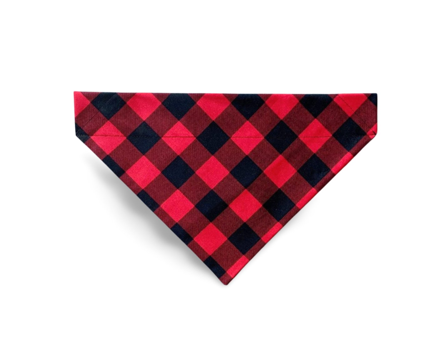 Over the Collar Flannel Red Buffalo Plaid Dog Bandana - Puppers Bowtique