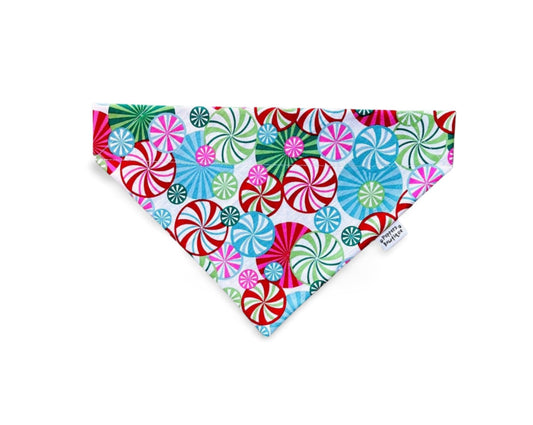 Over the Collar Grandma's Christmas Candy Dog Bandana - Puppers Bowtique