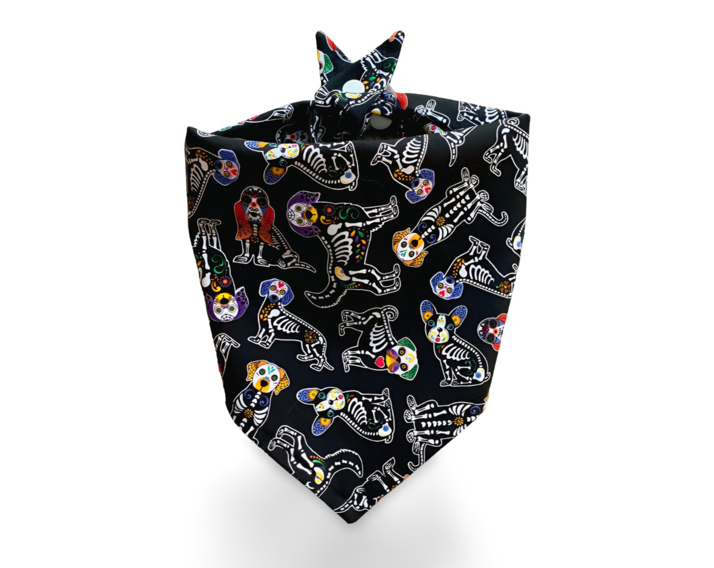 Snap On Sugar Skull Halloween Dog Bandana - Puppers Bowtique