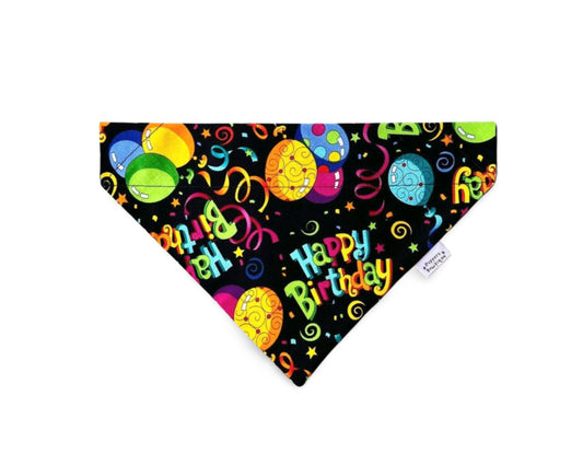Over the Collar Happy Birthday Dog Bandana - Puppers Bowtique