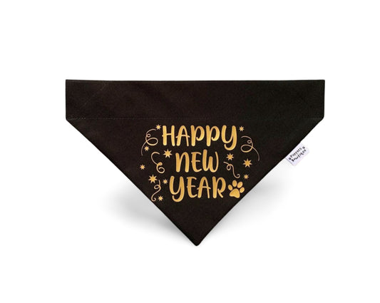 Over the Collar Happy New Year Dog Bandana - Puppers Bowtique