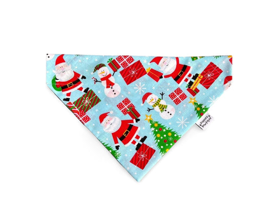 Over the Collar Here Comes Santa Claus Dog Bandana - Puppers Bowtique