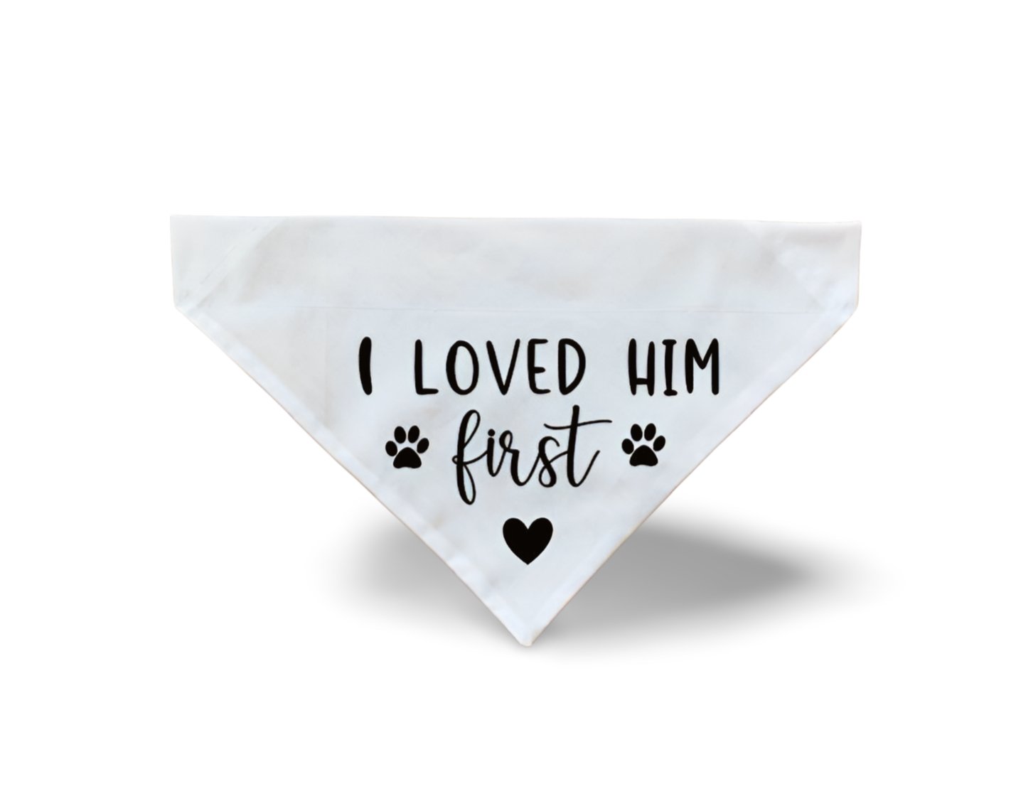 Over the Collar "I Loved Him First" Dog Bandana - Puppers Bowtique