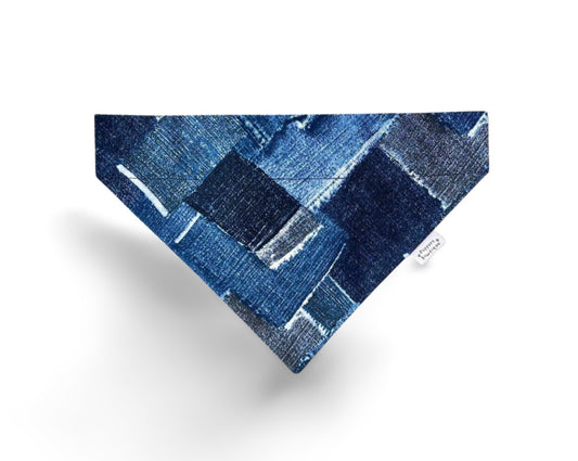 Over the Collar Jean Patchwork Dog Bandana - Puppers Bowtique