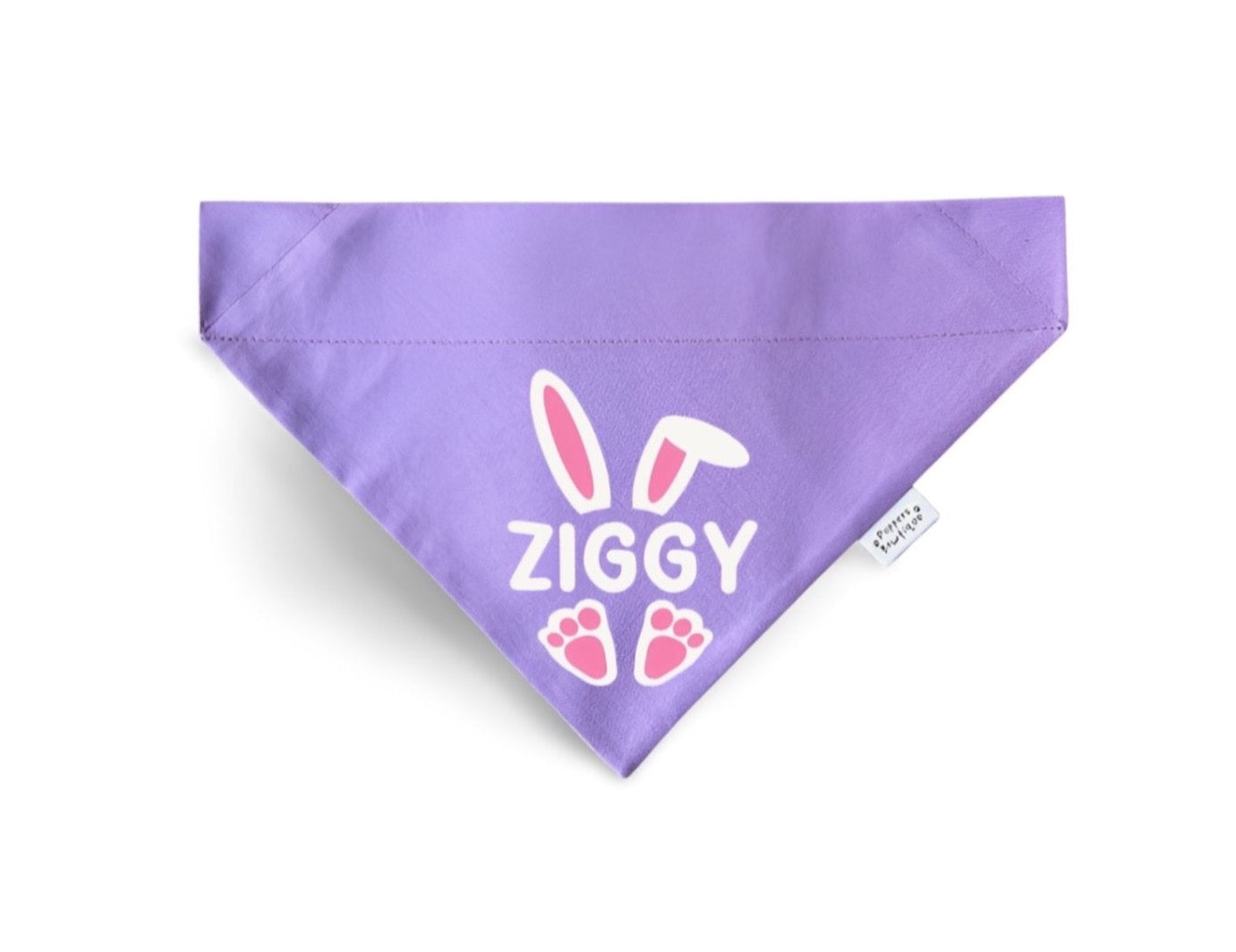 Lilac Easter Bunny Ears & Feet Personalized Dog Bandana - Puppers Bowtique