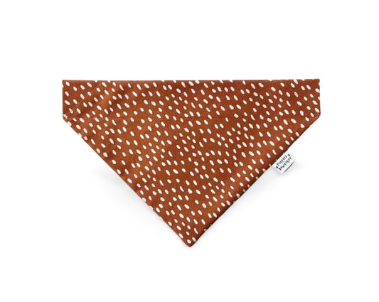 Over the Collar Brown with Cream Spots Dog Bandana - Puppers Bowtique