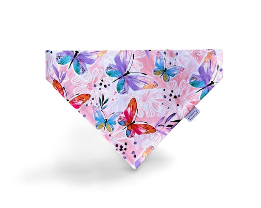 Over the Collar Colorful Butterfly Dog Bandana - Puppers Bowtique