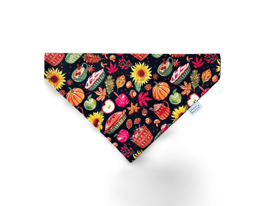 Over the Collar Fall Feast Dog Bandana - Puppers Bowtique
