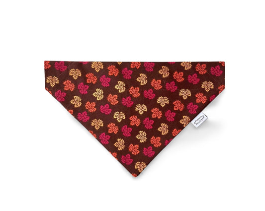 Over the Collar Fall Mini Tossed Leaves Dog Bandana - Puppers Bowtique