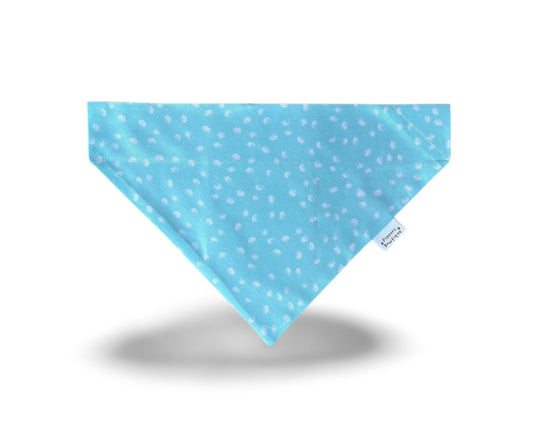 Over the Collar Light Blue with White Spots Dog Bandana - Puppers Bowtique