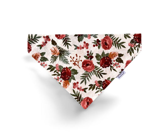 Over the Collar Mauve Floral Dog Bandana - Puppers Bowtique