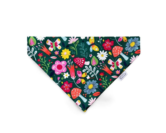 Over the Collar Mushroom Floral Dog Bandana - Puppers Bowtique