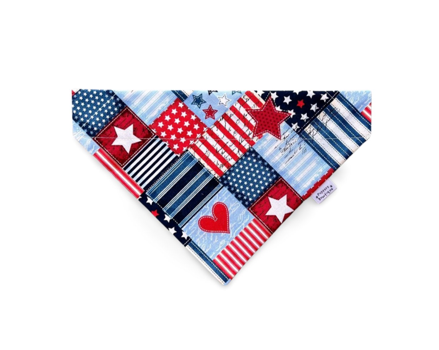 Over the Collar Patriotic Patchwork Dog Bandana - Puppers Bowtique