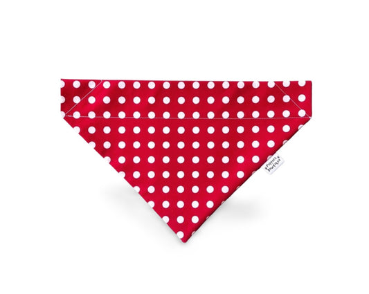 Over the Collar Red with White Spots Dog Bandana - Puppers Bowtique