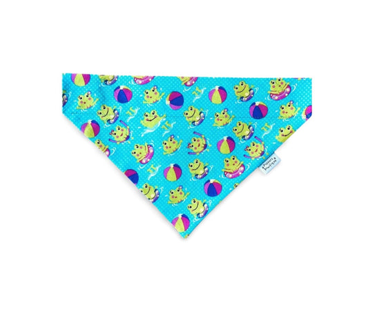Over the Collar Swimming Frogs Dog Bandana - Puppers Bowtique