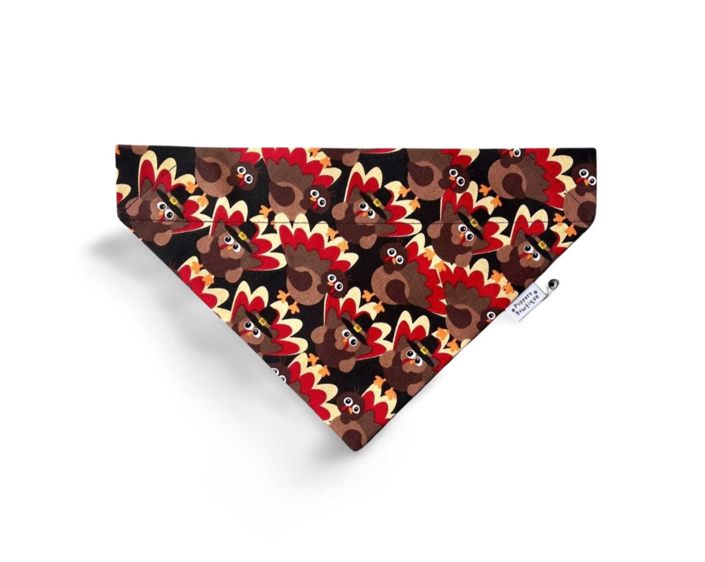 Over the Collar Thanksgiving Tossed Turkeys Dog Bandana - Puppers Bowtique