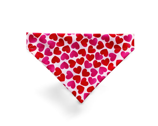 Over the Collar Valentine's Day Hearts Dog Bandana - Puppers Bowtique