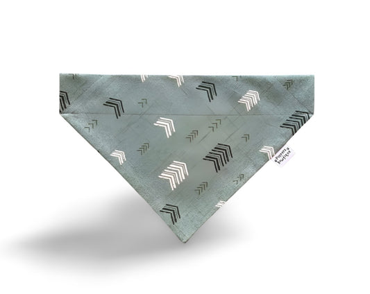 Over the Collar Sage Green Chevron Dog Bandana - Puppers Bowtique