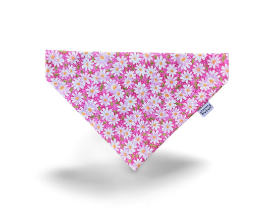 Over the Collar Pink Daisy Dog Bandana - Puppers Bowtique