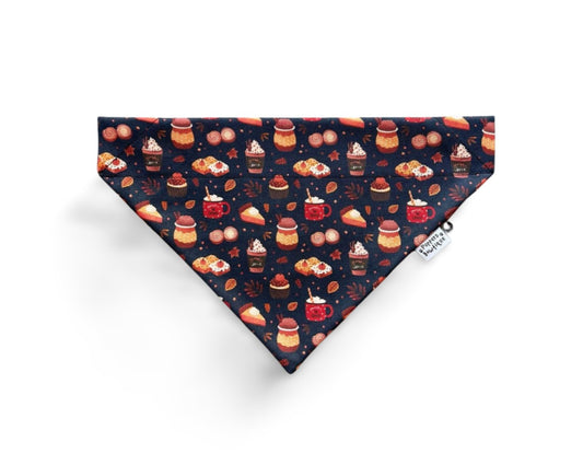Over the Collar Pumpkin Spice Fall Dog Bandana - Puppers Bowtique