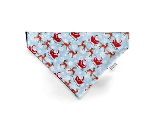 Over the Collar Santa & Reindeer Dog Bandana - Puppers Bowtique