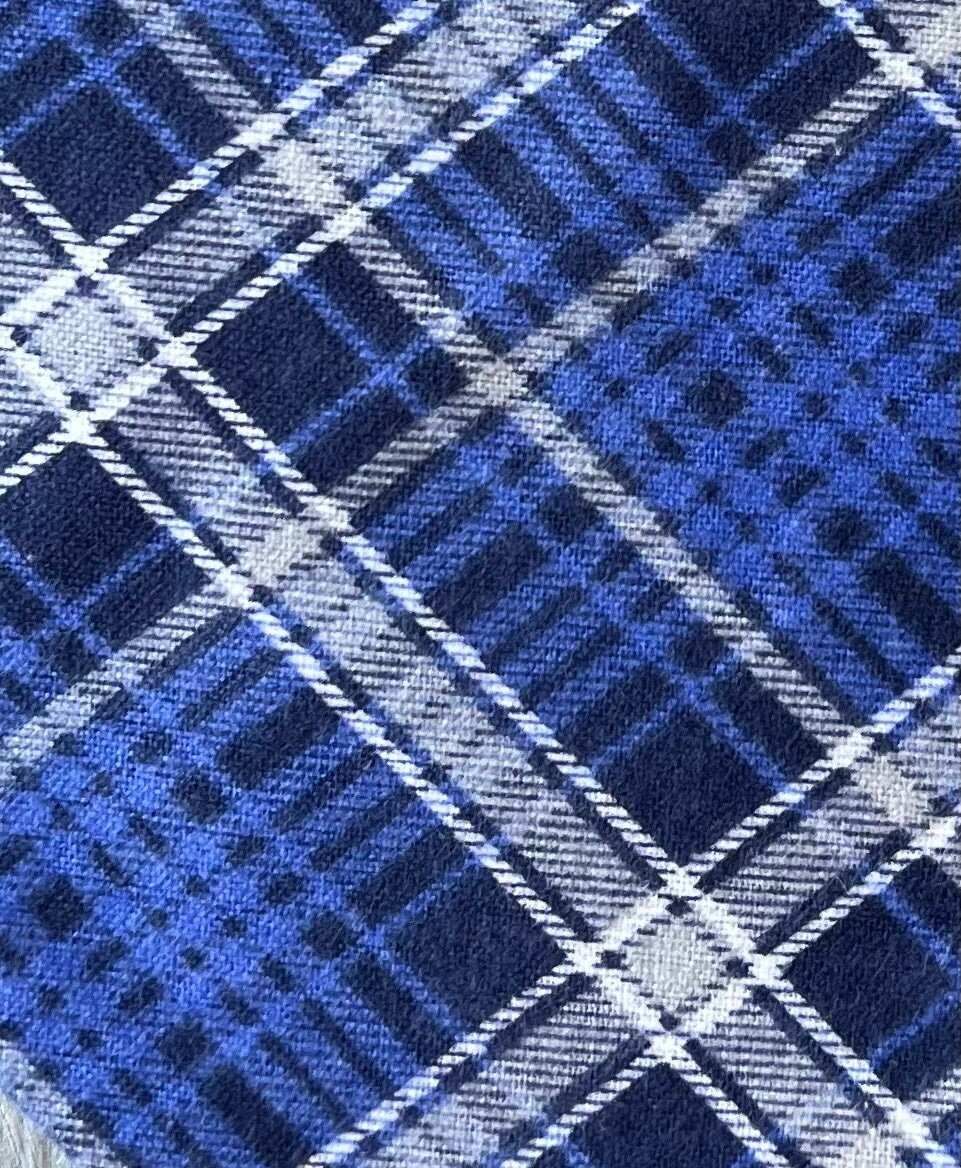 Snap On Blue Plaid Dog Bandana - Puppers Bowtique