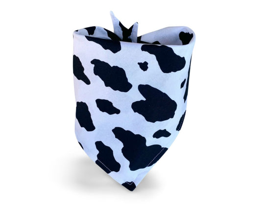 Snap On Cow Print Dog Bandana - Puppers Bowtique